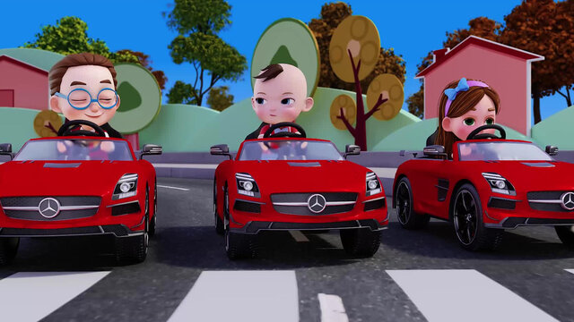Wheels on the Cars Go Round and Round | Beep Beep Beep | Nursery Rhymes & Kids Songs