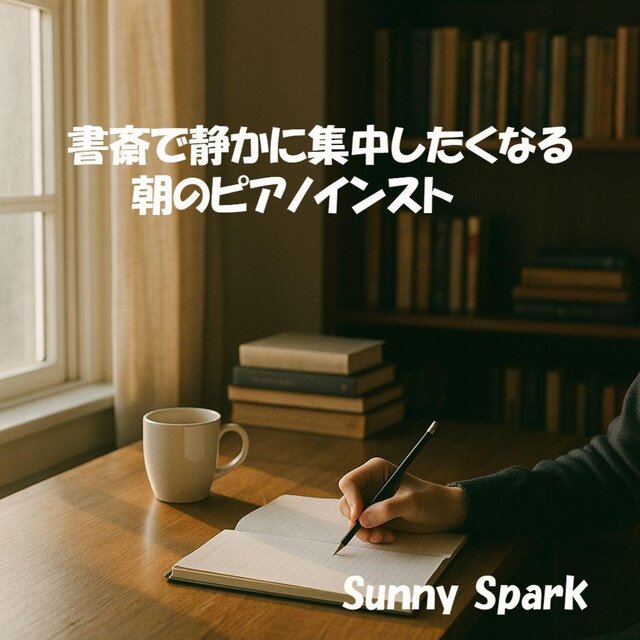 書斎で静かに集中したくなる朝のピアノインスト