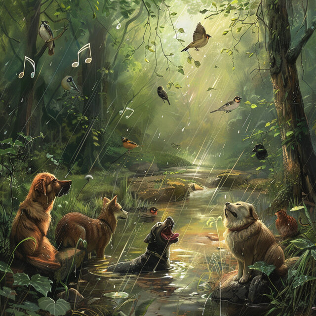 Binaural Rain for Pets: Nature and Birds Harmony - 80 88 Hz