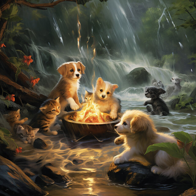 Music combined with Rain: Cat's Soothing Raindrops