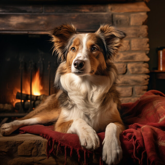 Confort Junto A La Chimenea Para Perros: Llamas Calmantes