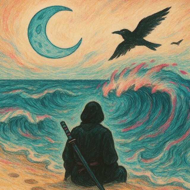 Sentado en la playa