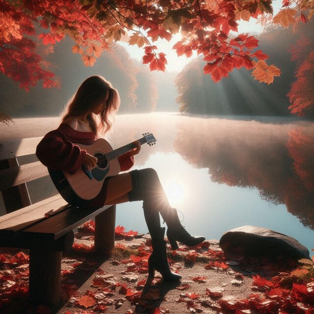 朝の紅葉狩りで空気の澄んだ風景にぴったりなギターBGM