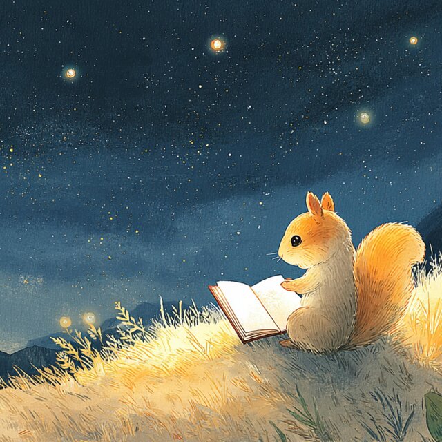 A Squirrel Sketching the Summer Night Sky – lo-fi chill BGM