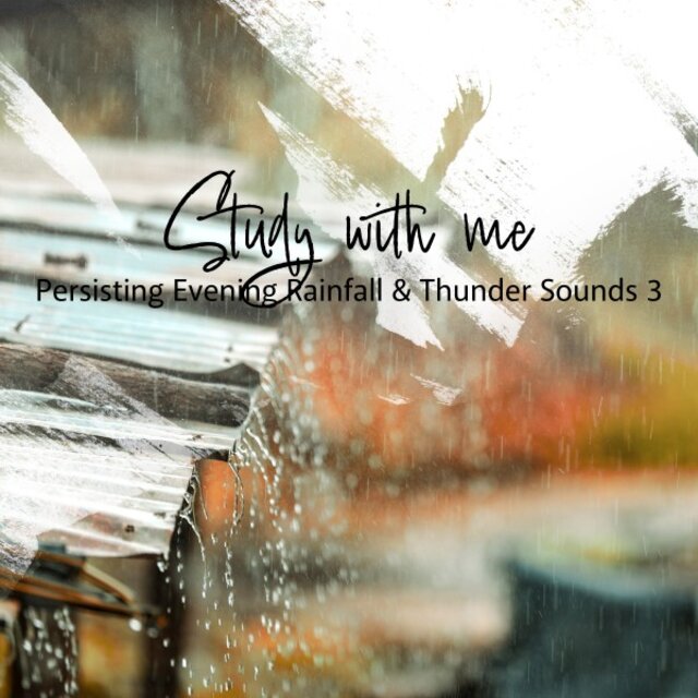 Study with Me: Persisting Evening Rainfall & Thunder Sounds 3