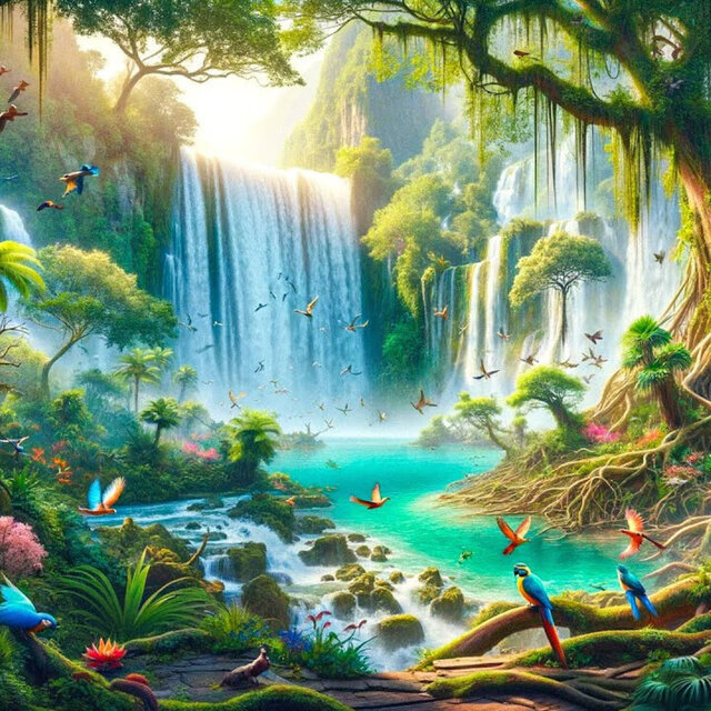 Turquoise Falls (Birds)