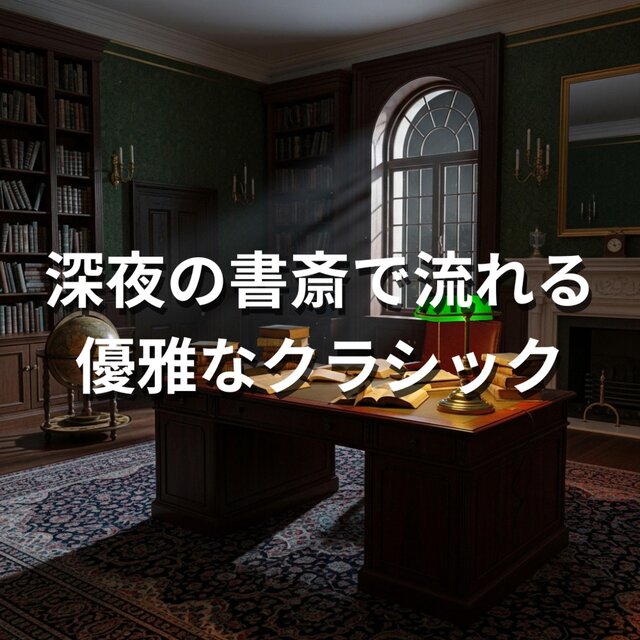 深夜の書斎で流れる優雅なクラシック