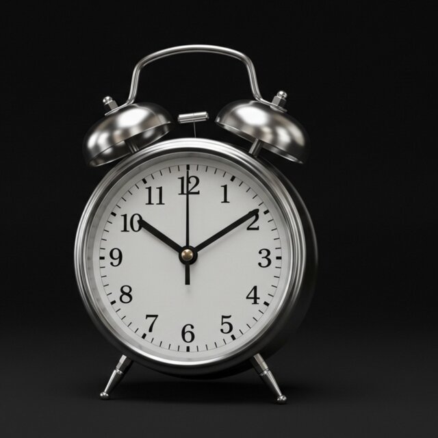 The sound of a clock stopping