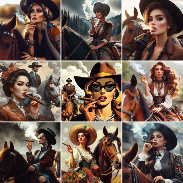Confident Women Smoke Cigars
