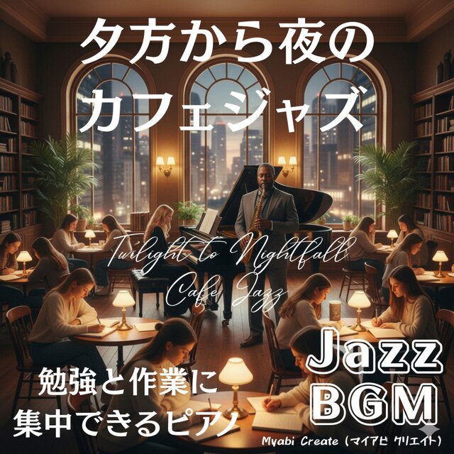 夕方から夜のカフェジャズ BGM - 勉強と作業に集中できるピアノ Jazz 店舗用