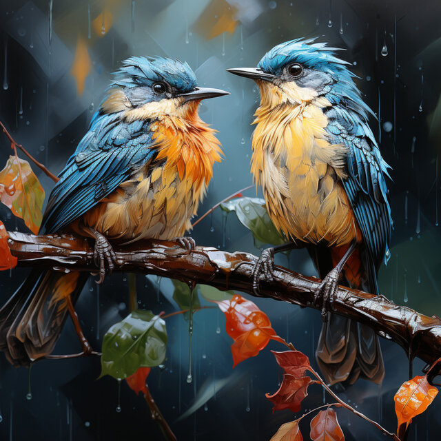 La Lluvia De La Naturaleza Se Encuentra Con El Chirrido Del Bosque