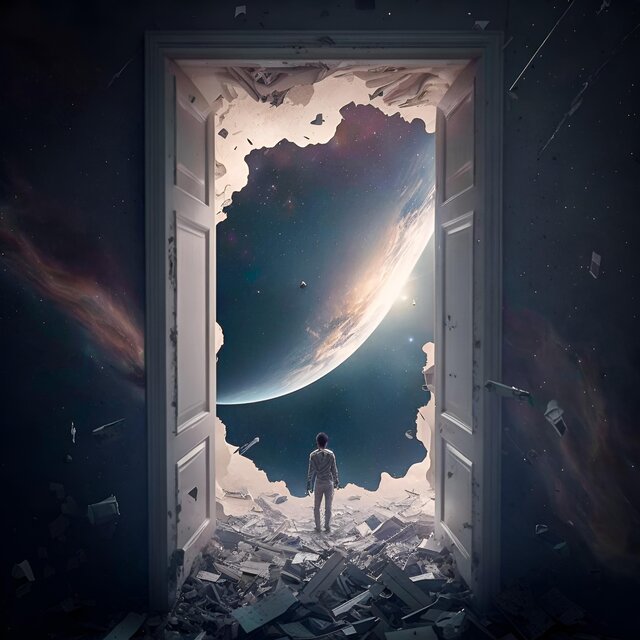 floating in space at the end of time