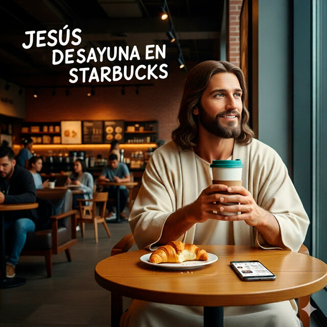 Jesús Desayuna en Starbucks