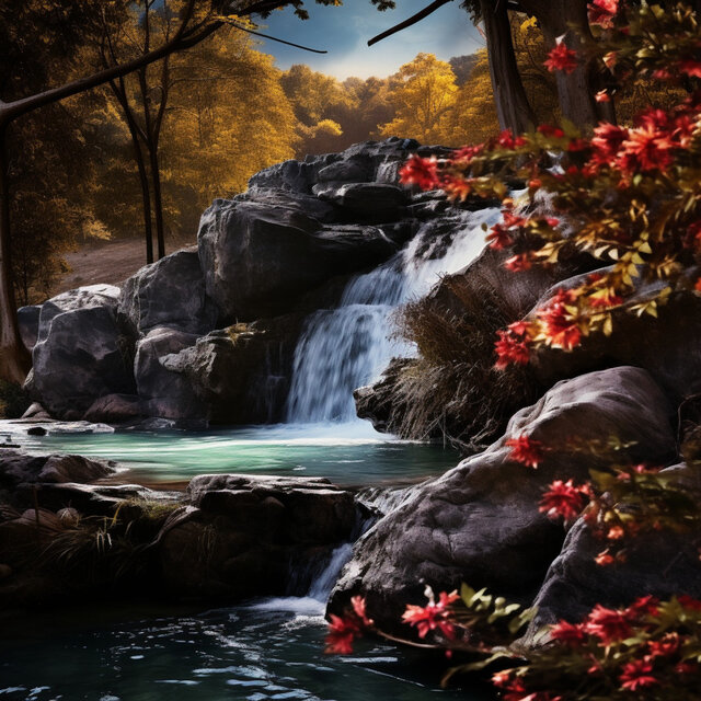Cats' Waterfall Serenity: Gentle Sounds for Peaceful Moments