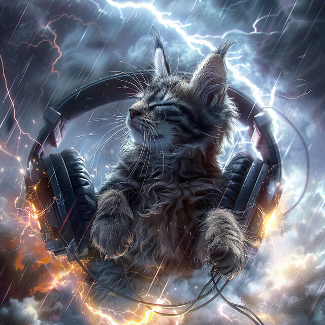 Purring Thunder: Cats Serene Sounds