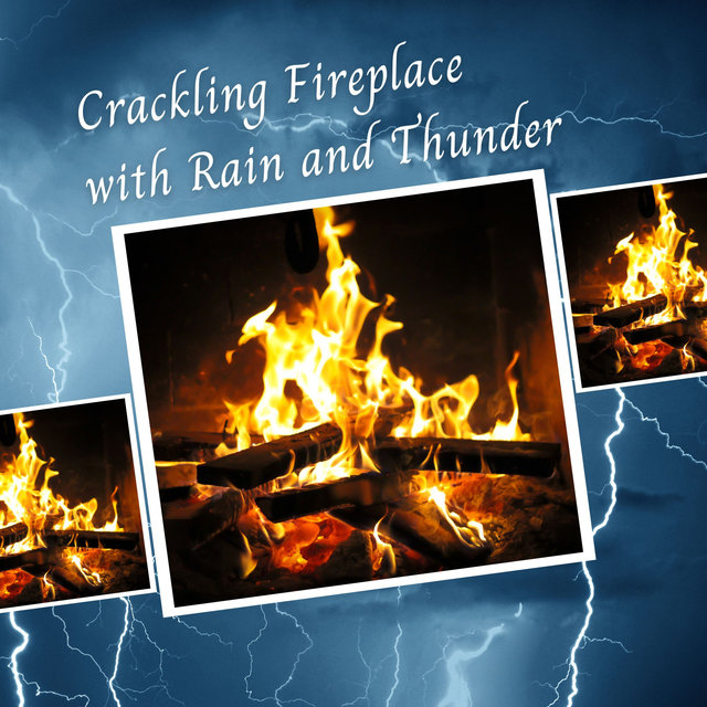 Crackling Fireplace with Rain and Thunder  - 3 Hours