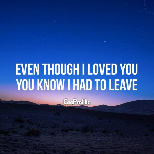 Even though i loved you, You know i had to leave