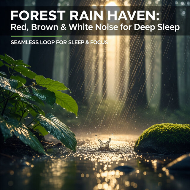 1 Hour Forest Rain Haven: Red, Brown & Pink Noise for Deep Sleep & Focus