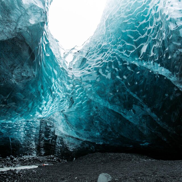 River Stream Running Through Glaciers