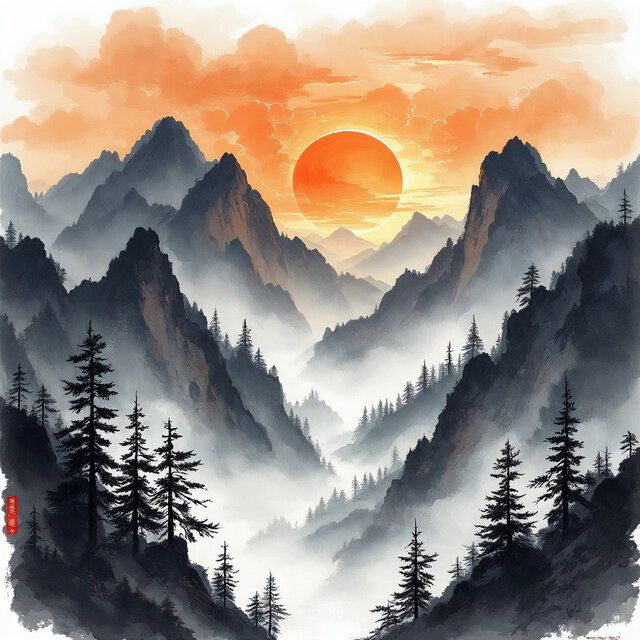 孤舟听雨