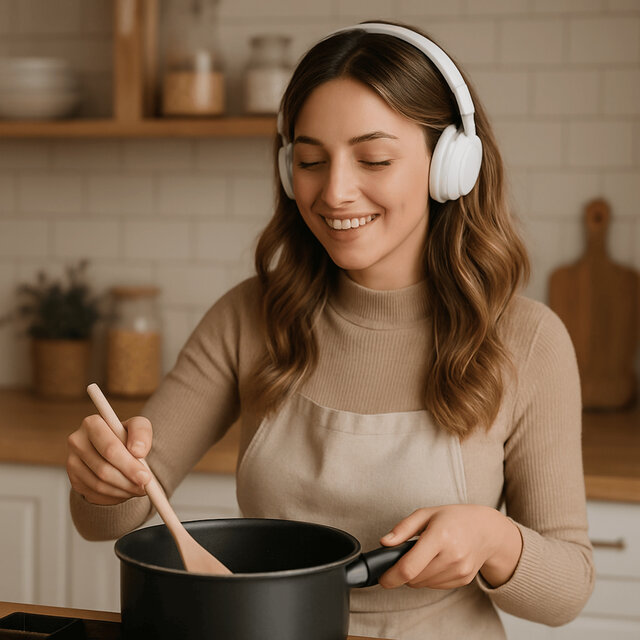 Cooking with headphones 2