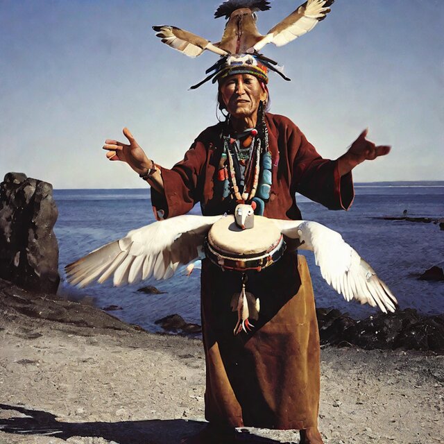 The Sounds of Shamanic Drums Create Trails in the Sky