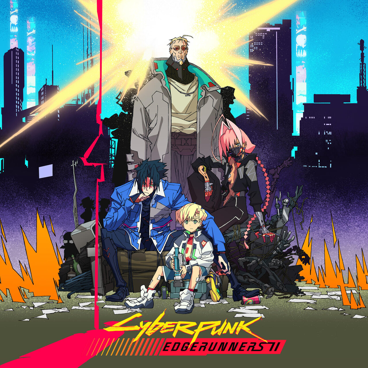 subject description - Tsuneo Imahori's album art for Cyberpunk: Edgerunners 2