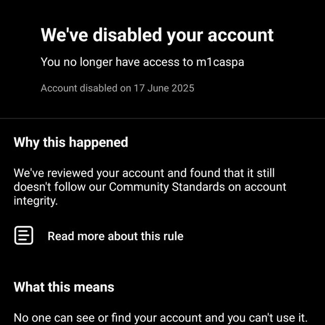 Instagram Banned