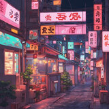 Tokyo Night Drive with 90s Lofi Beats