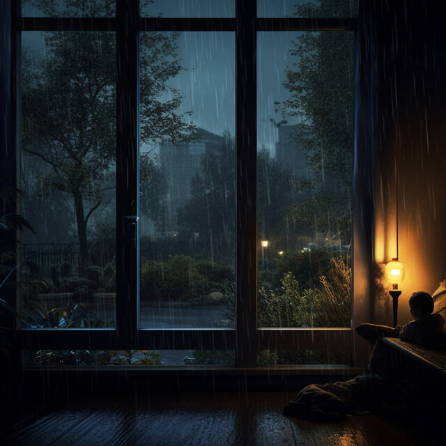 Pouring Rain's Embrace: Tranquil Harmony