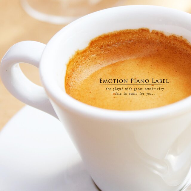 A cup of coffee with a piano