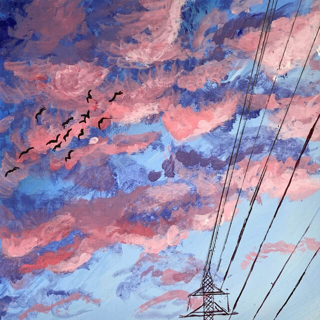 clouds and birds