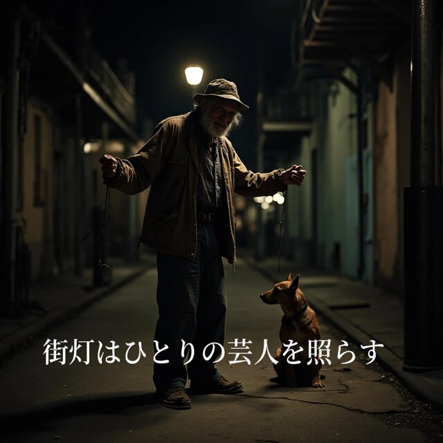 街灯はひとりの芸人を照らす