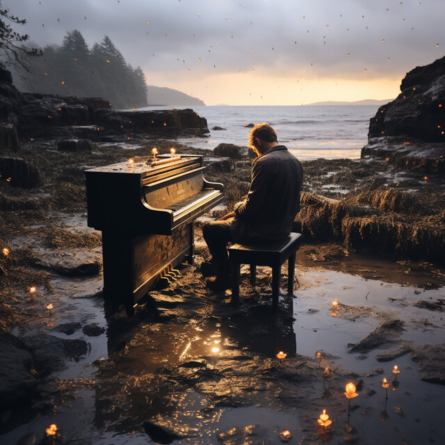Retiro De Un Día Laboral Con Una Serena Lluvia De Piano