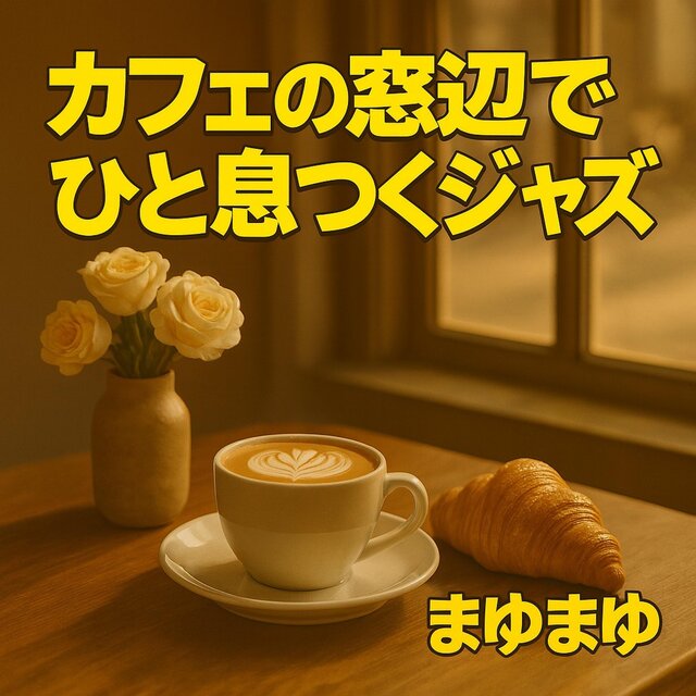 カフェの窓辺でひと息つくジャズ