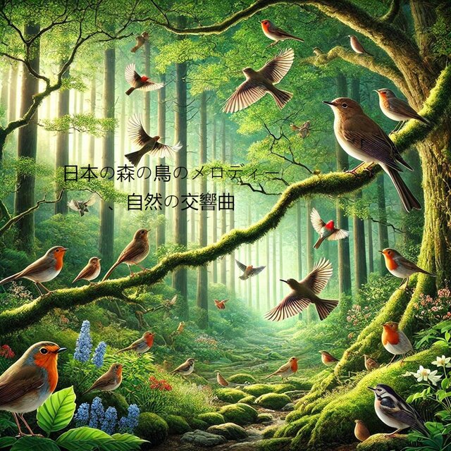 日本の森の鳥のメロディー、自然の交響曲