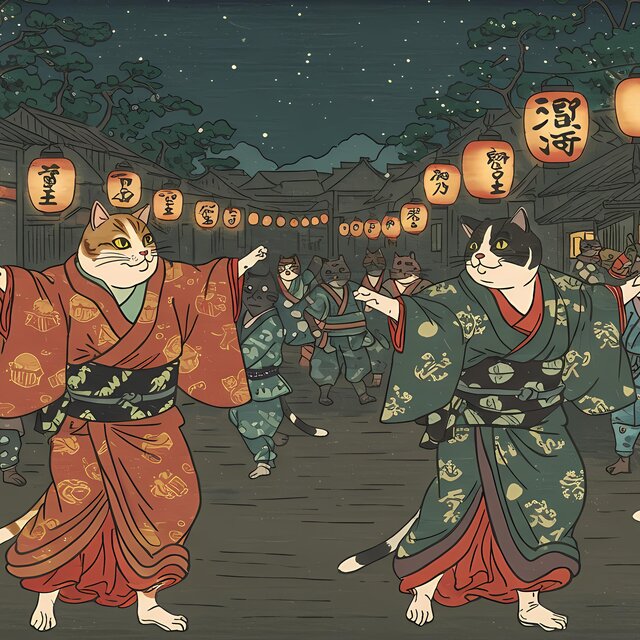 Cats in Kimono