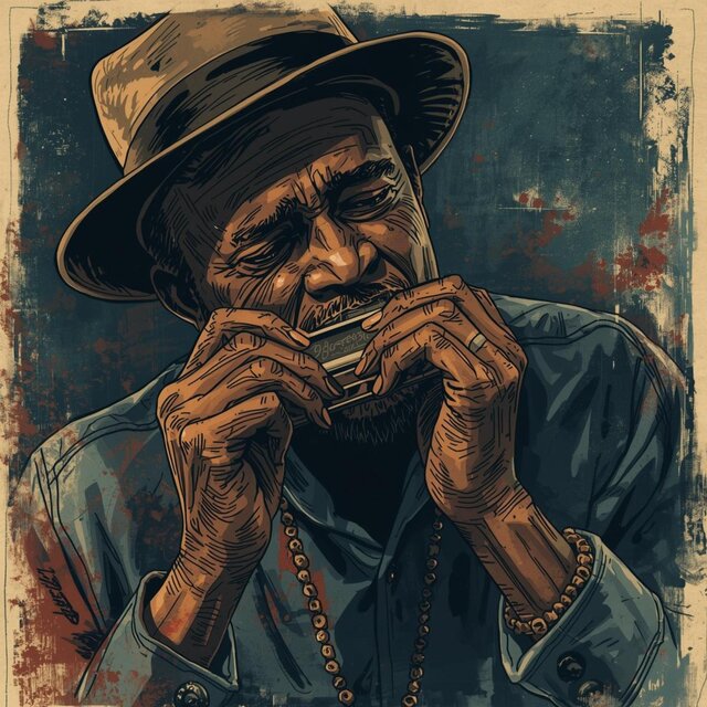 Blues Harmonica, Lowdown Harmonica Man, Vol. 61