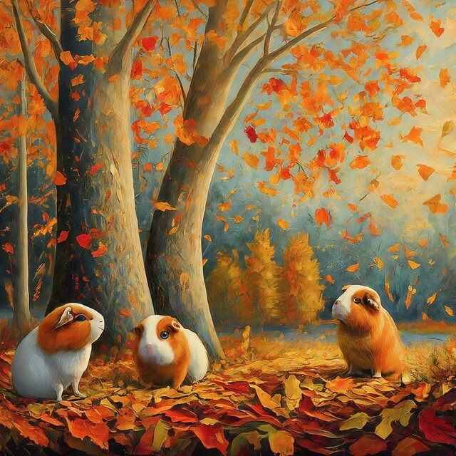 Guinea Pig in autumn -Created with Udio-