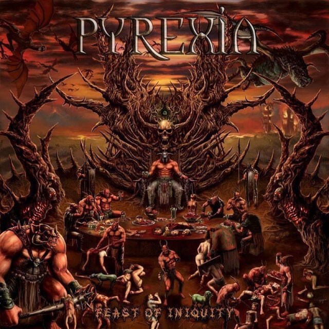 Cover art for album Feast of Iniquity by Pyrexia