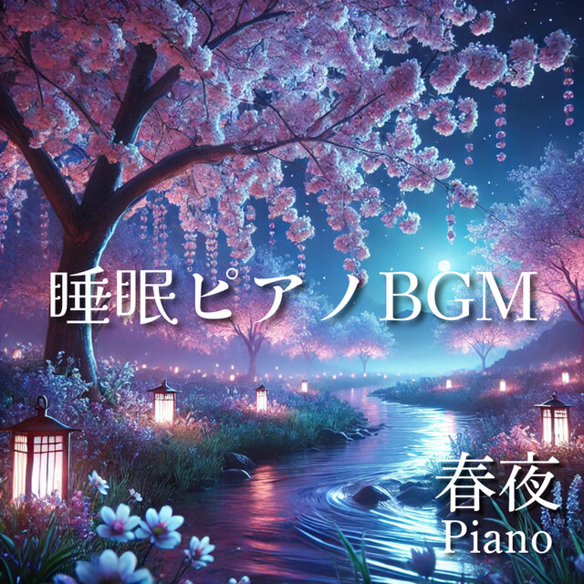 Sleeping Piano BGM: ASMR of Fantasy Piano and River Sounds - Spring Night Piano