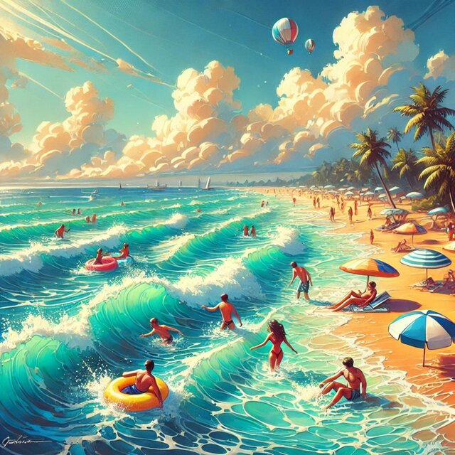 Beach Wave Euphoria (Summer Splashing)
