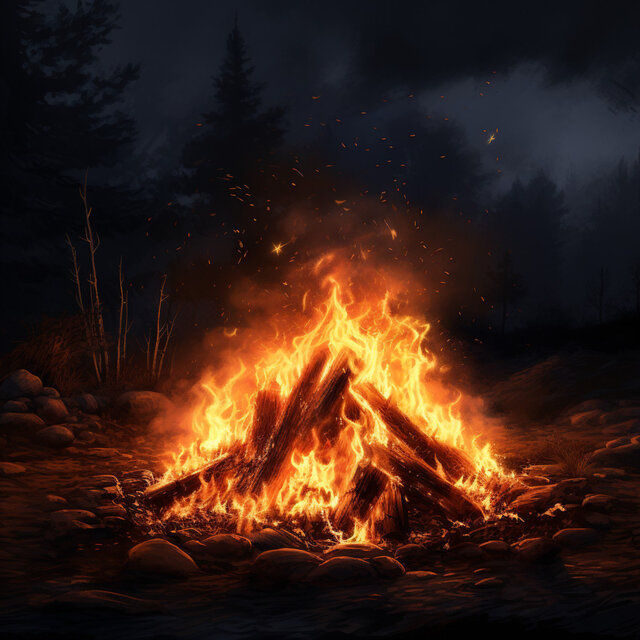 Fire's Meditation Harmony: Peaceful Ember Sounds