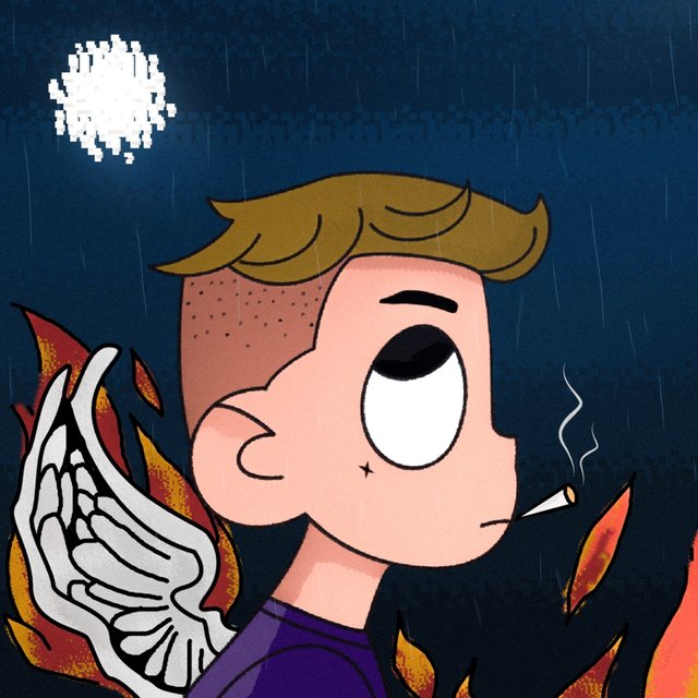 feathers on fire
