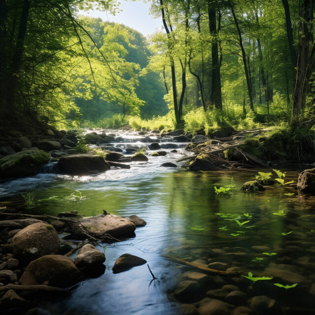 Enfoque En El Agua: Melodía De Concentración Del Río