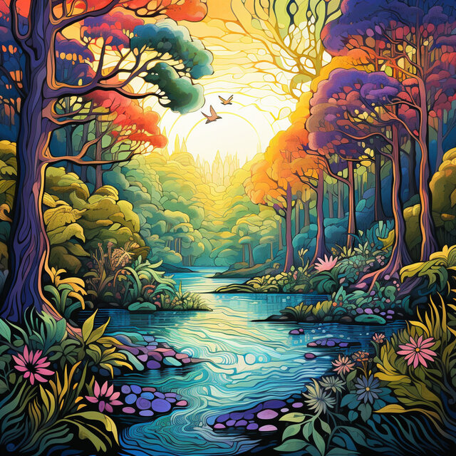 Cascading Waters Melodies: Nature's Echoing Rhythms