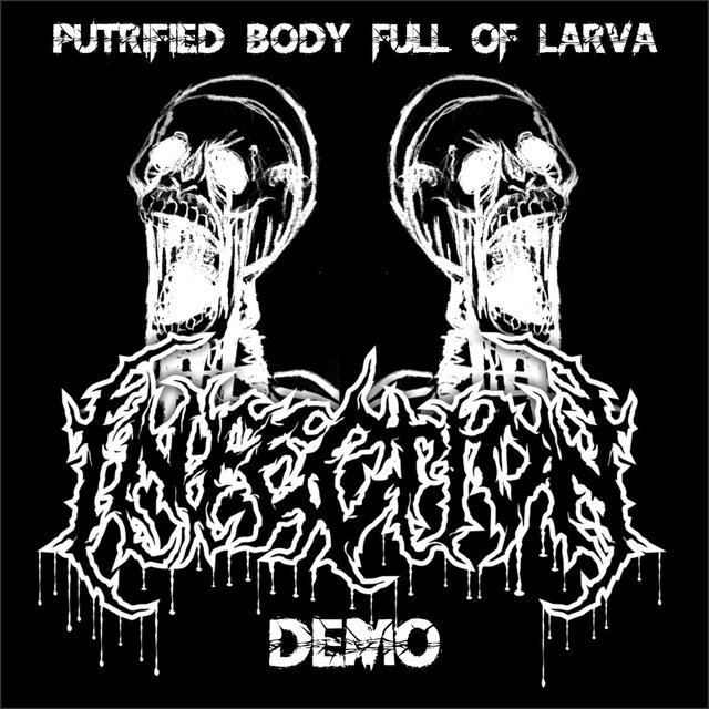 Putrefied body full of larva