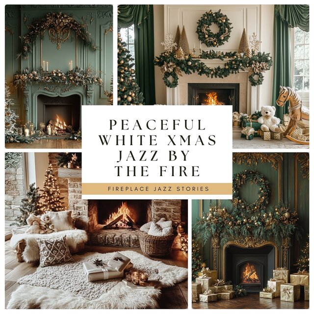 Peaceful White Xmas Jazz by the Fire