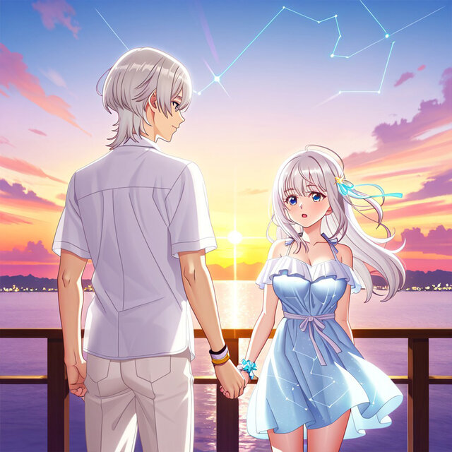 Beneath the Sunset, Our Fates Align｜夕日の下で重なる、ふたりの運命