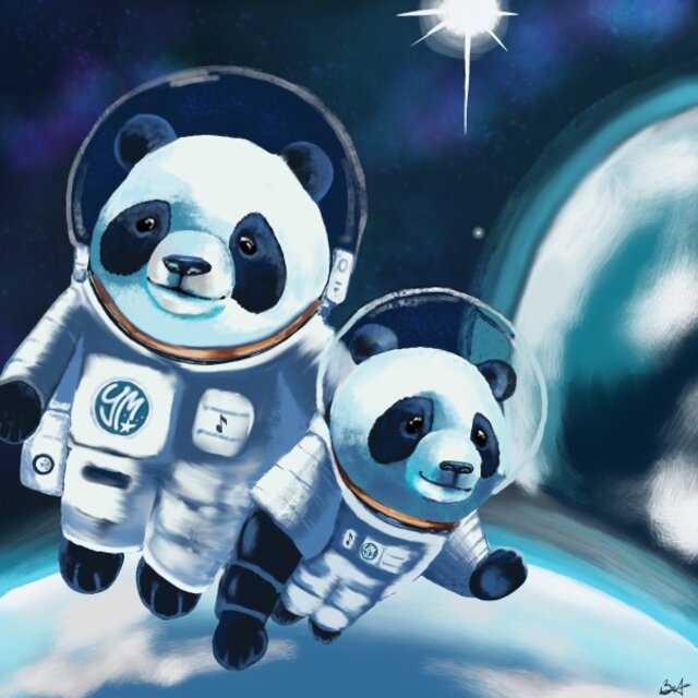 Pandas in the Sky with Bamboo